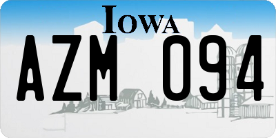 IA license plate AZM094