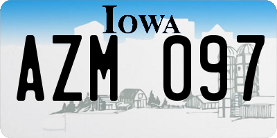 IA license plate AZM097