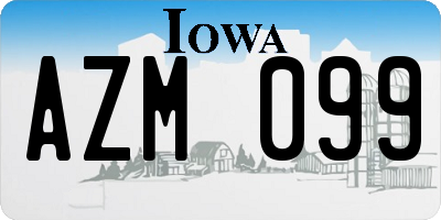 IA license plate AZM099