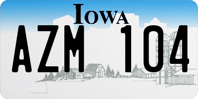 IA license plate AZM104