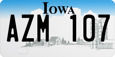 IA license plate AZM107
