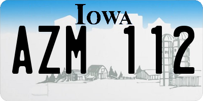 IA license plate AZM112