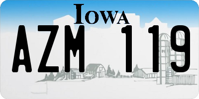 IA license plate AZM119