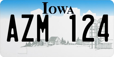 IA license plate AZM124