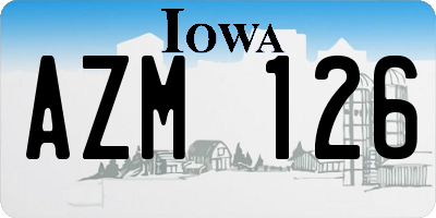 IA license plate AZM126