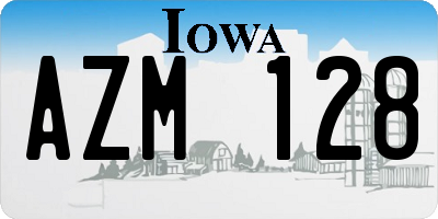 IA license plate AZM128