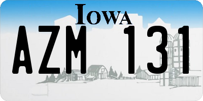 IA license plate AZM131