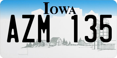 IA license plate AZM135