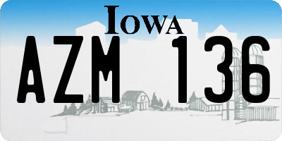 IA license plate AZM136