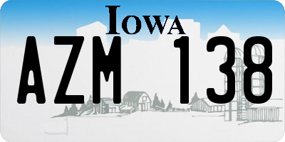 IA license plate AZM138