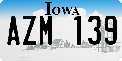 IA license plate AZM139