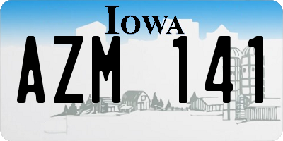 IA license plate AZM141