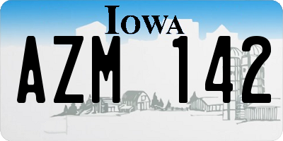 IA license plate AZM142