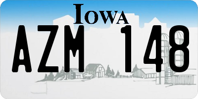 IA license plate AZM148