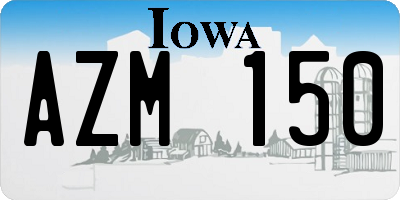 IA license plate AZM150