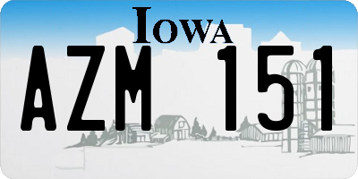 IA license plate AZM151