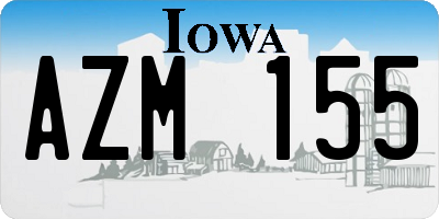 IA license plate AZM155