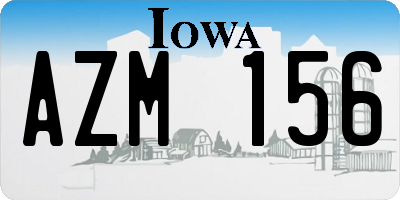 IA license plate AZM156