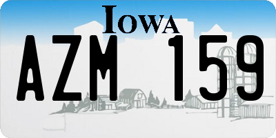 IA license plate AZM159