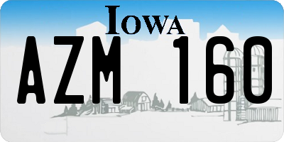IA license plate AZM160