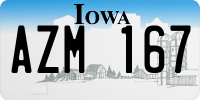IA license plate AZM167