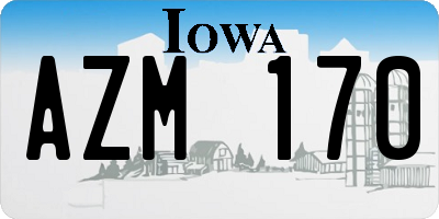IA license plate AZM170