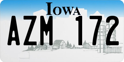 IA license plate AZM172
