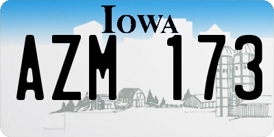 IA license plate AZM173