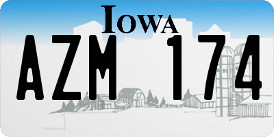IA license plate AZM174