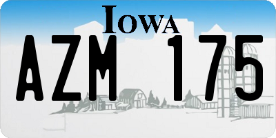 IA license plate AZM175