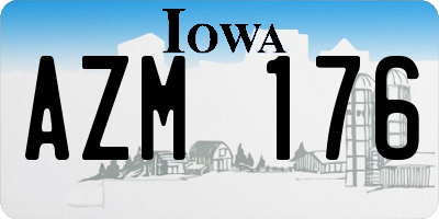 IA license plate AZM176