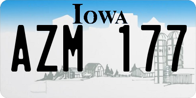 IA license plate AZM177