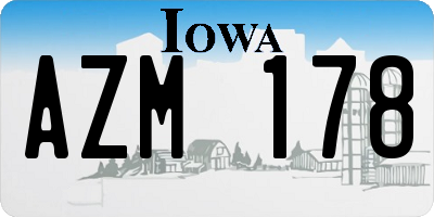 IA license plate AZM178