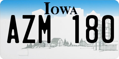 IA license plate AZM180