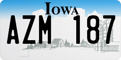 IA license plate AZM187