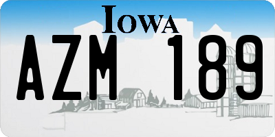 IA license plate AZM189