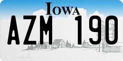 IA license plate AZM190