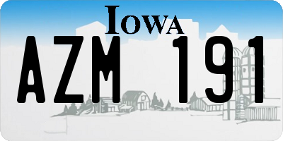 IA license plate AZM191