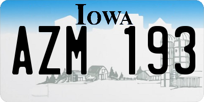 IA license plate AZM193
