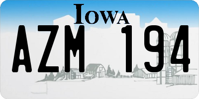 IA license plate AZM194