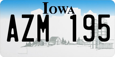 IA license plate AZM195