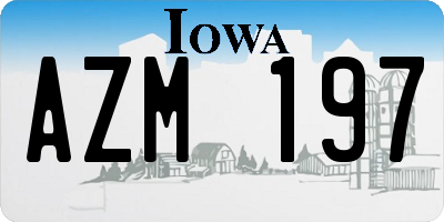 IA license plate AZM197