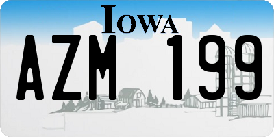 IA license plate AZM199