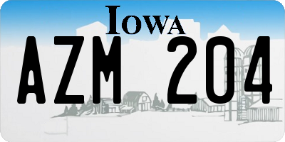 IA license plate AZM204