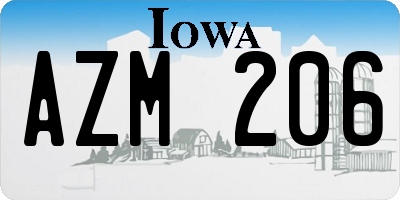 IA license plate AZM206