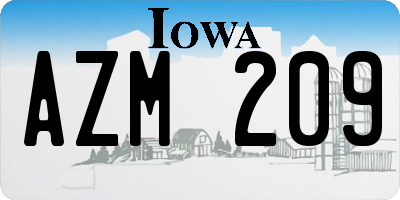 IA license plate AZM209