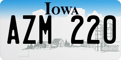 IA license plate AZM220