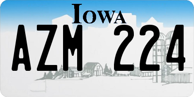IA license plate AZM224
