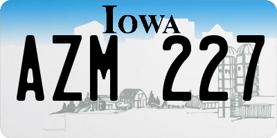 IA license plate AZM227
