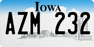 IA license plate AZM232